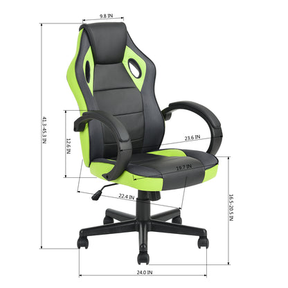 Gaming Office Chair with Fabric Adjustable Swivel, BLACK AND YELLOW