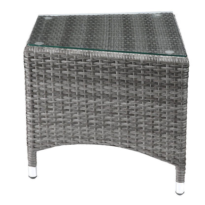 ACME Tashelle Patio Bistro Set (3Pc) in Gray Fabric & Gray Wicker 45000