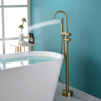 Double Handle Floor Mounted Clawfoot Tub Faucet