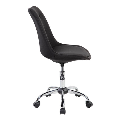 Techni Mobili Armless Task Chair with Buttons, Black