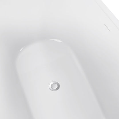 59" 100% Acrylic Freestanding Bathtub，Contemporary Soaking Tub，white Bathtub