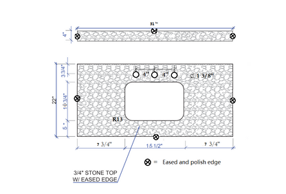 Montary 31inch bathroom vanity top stone carrara white new style tops with rectangle undermount ceramic sink  and back splash with 3 faucet hole  for bathrom cabinet