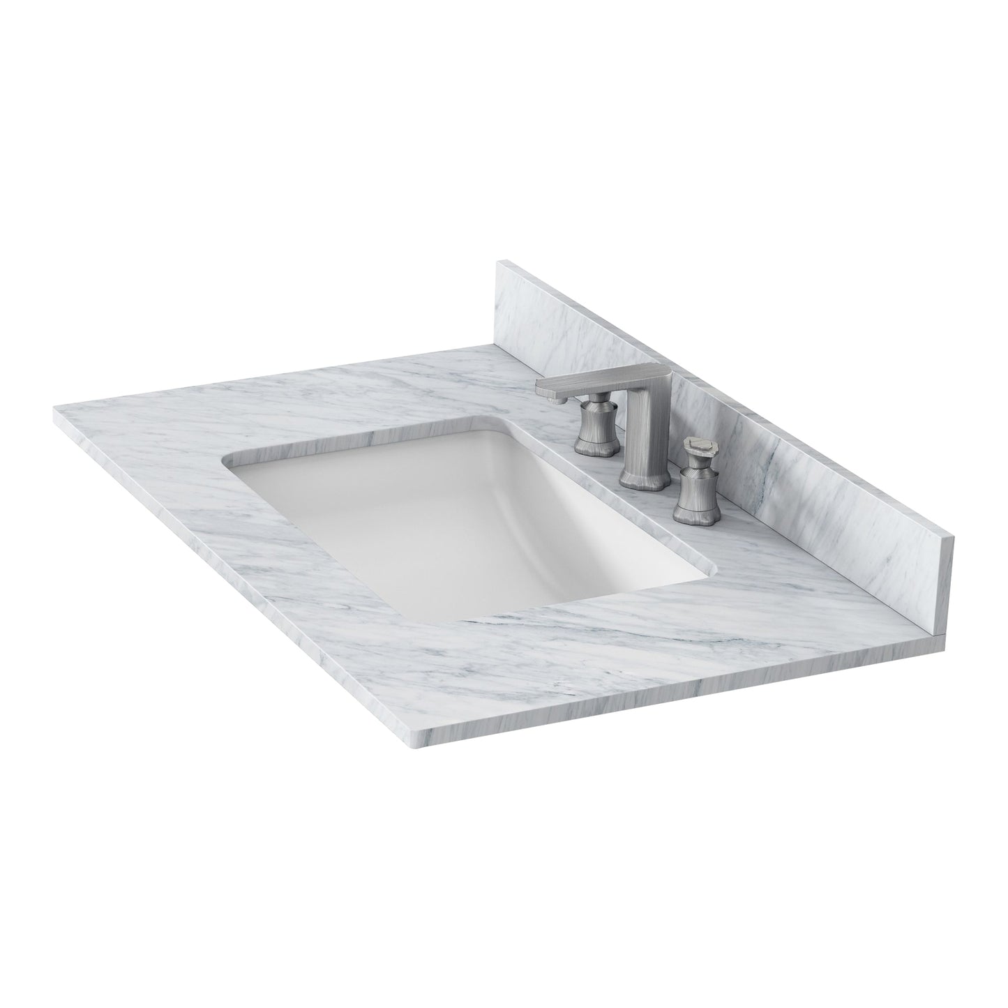Bathroom Vanity Top37 "x 22" natural stone   Carrara white natural marble, CUPC ceramic sink and three-hole faucet hole with backsplash