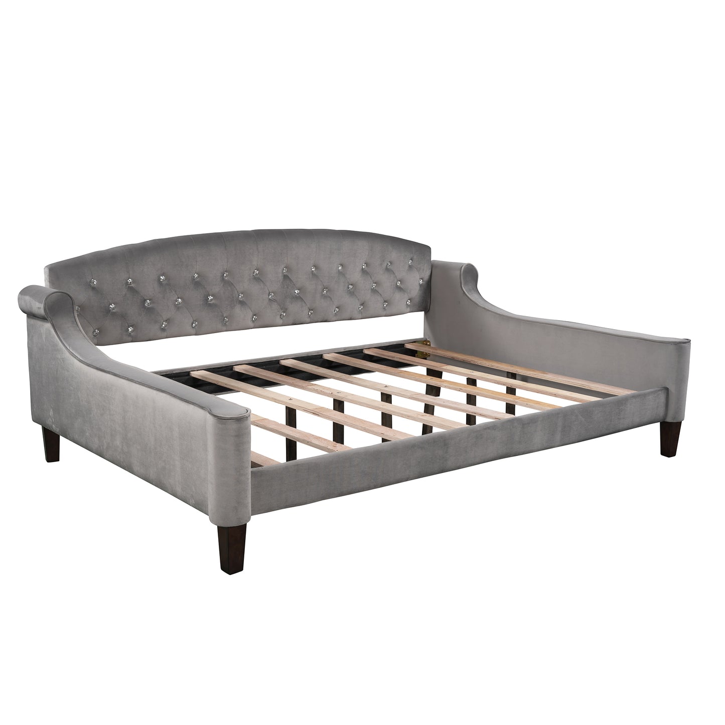 Modern Luxury Tufted Button Daybed,Full,Gray