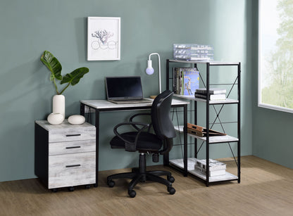 ACME Zaidin Writing Desk, Antique White & Black Finish 92604