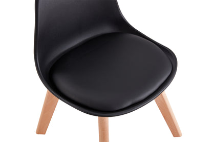 BB chair ,wood leg; pp back with cushion, BLACK,2 pcs per set