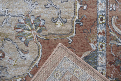 Damara Beige, Rust, Multi-color Viscose Area Rug 8x10