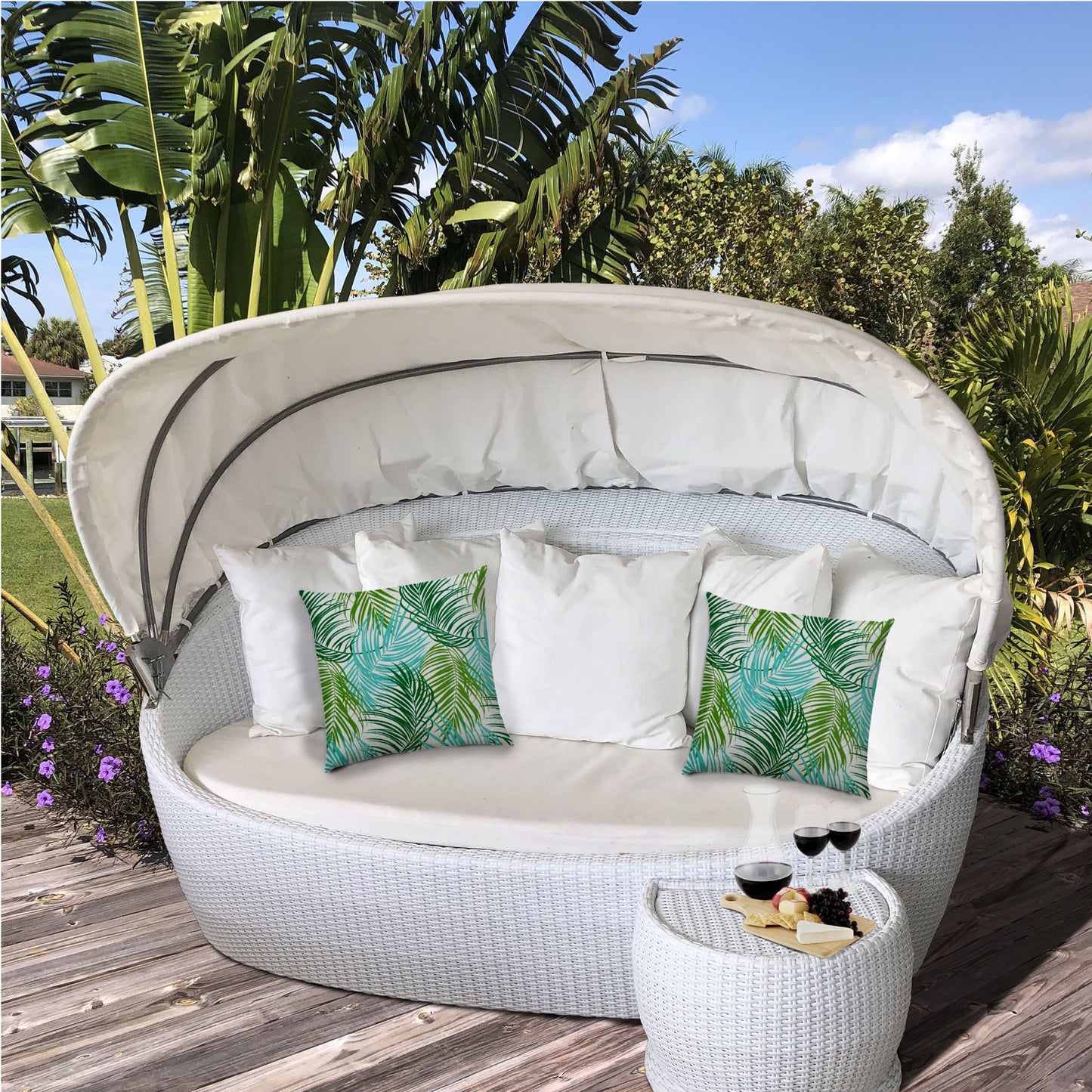 PLUME Aqua Jumbo Indoor/Outdoor - Zippered Pillow Cover