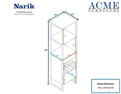 ACME NarikWine Rack in Weathered Oak 97800