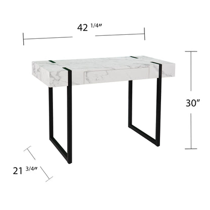 Rangley Modern Faux Marble Desk