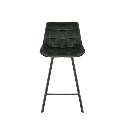 Modern Design Comfortable Nordic Metal Stool Modern Iron High Counter Leisure Bar Chair Green(set of 2)