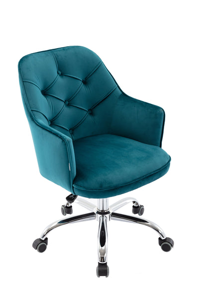 COOLMORE Velvet Swivel Shell Chair for Living Room, Office chair  Modern Leisure Arm Chair LAKE  BLUE