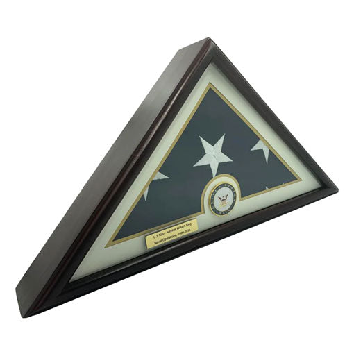 Flags Connections - 5x9 Burial/Funeral/Veteran Flag Elegant Display Case, Solid Wood, Cherry Finish by The Military Gift Store