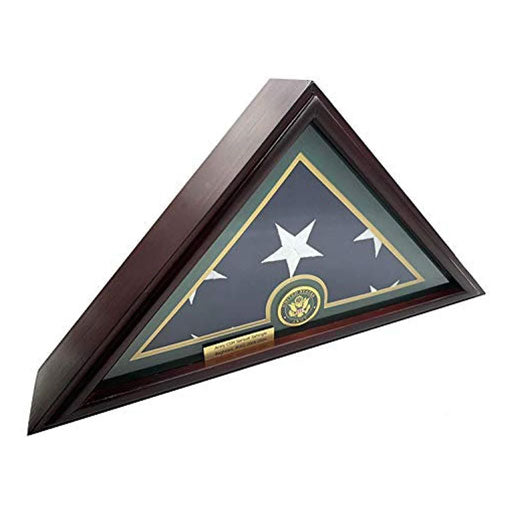 Flags Connections - 5' x 9' Burial/Funeral/Veteran Flag Elegant Display Case, Solid Wood, Cherry Finish, Flat Base (5' x 9', Army). by The Military Gift Store