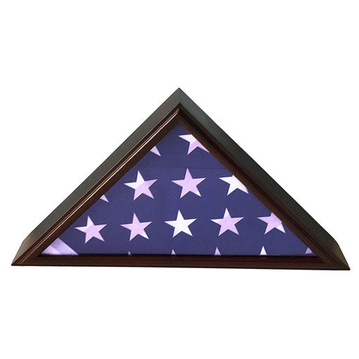 Flags Connections - 5x9 Burial/Funeral/Veteran Flag Elegant Display Case, Solid Wood, Cherry Finish, Flat Base. by The Military Gift Store