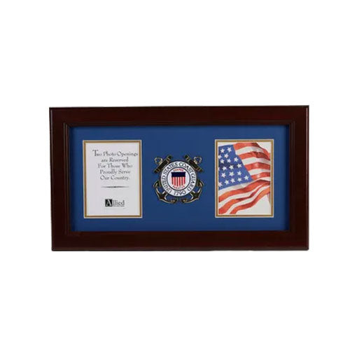 U.S. Coast Guard Medallion 4-Inch by 6-Inch Double Picture Frame by The Military Gift Store