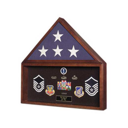 Burial Flag Medal Display case, Ceremonial Flag display - Fit 3' x 5' Flag or Fit 5' x 9.5' Casket Flag. by The Military Gift Store