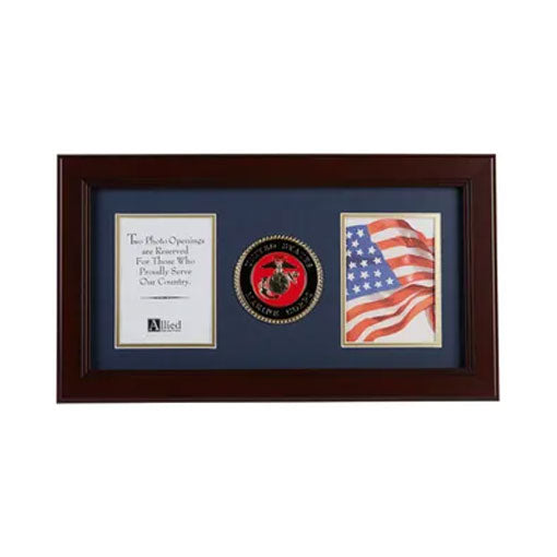 U.S. Marine Corps Medallion 4-Inch by 6-Inch Double Picture Frame by The Military Gift Store