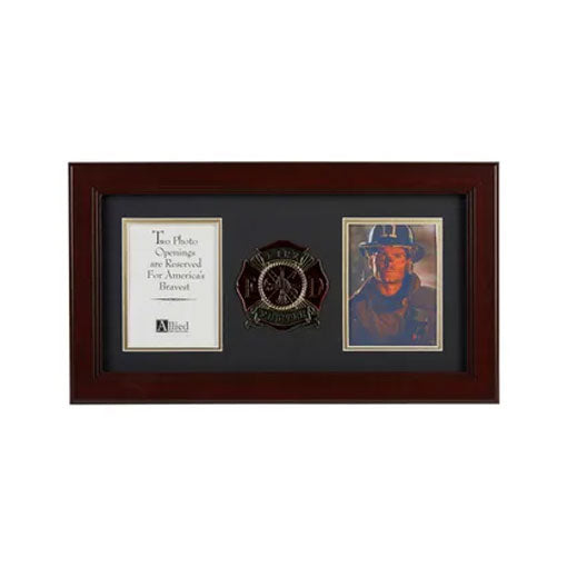 Firefighter Medallion 4-Inch by 6-Inch Double Picture Frame by The Military Gift Store