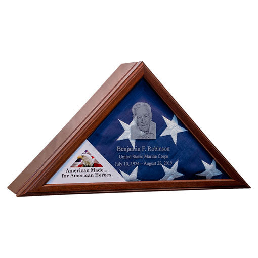 Flags Connections - Eternity Flag Case/Urn Combo - Mahogany Wood. by The Military Gift Store