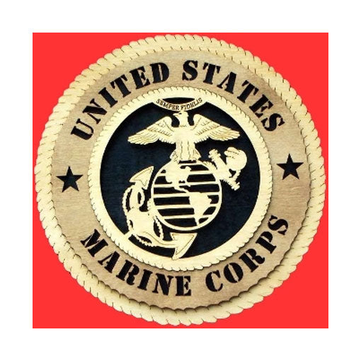 Marine Corps Wall Tribute 3D wood, Marine Hand Made Gift - 9". by The Military Gift Store