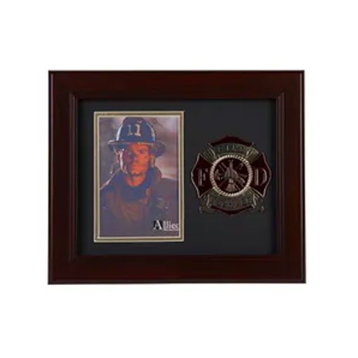 Firefighter Medallion 4-Inch by 6-Inch Portrait Picture Frame by The Military Gift Store