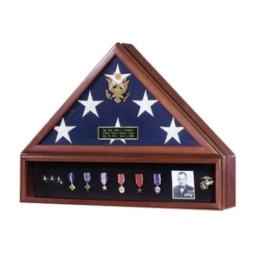 Presidential Flag Case and Medal Display Case - Material Cherry. by The Military Gift Store