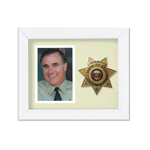 8X10 WHT VRT Sheriff Frame by The Military Gift Store