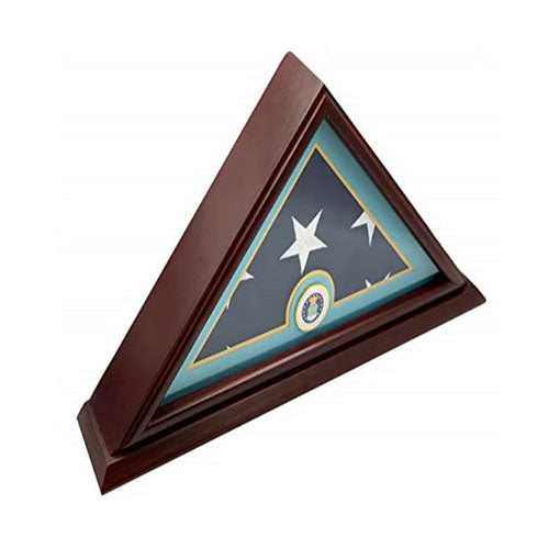 Flags Connections - 5x9 Burial/Funeral/Veteran Flag Elegant Display Case with Base, Solid Wood, Cherry Finish (Air Force). by The Military Gift Store