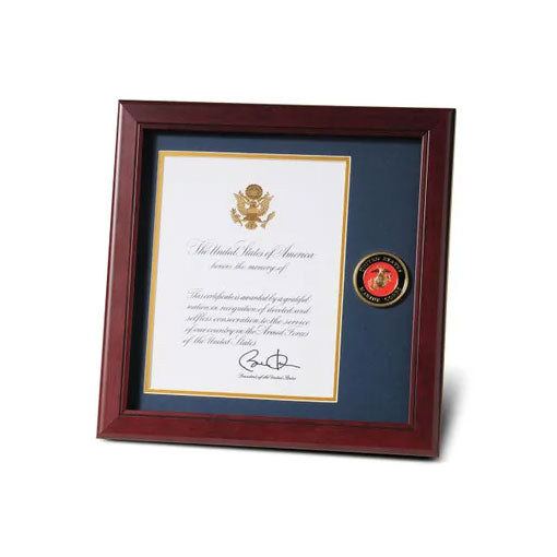 U.S. Marine Corps Medallion 8-Inch by 10-Inch Presidential Memorial Certificate Frame by The Military Gift Store