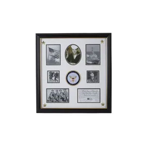 U.S. Navy Medallion 7 Picture Collage Frame with Stars by The Military Gift Store