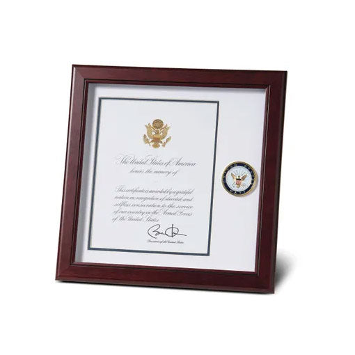 U.S. Navy Medallion 8-Inch by 10-Inch Presidential Memorial Certificate Frame by The Military Gift Store