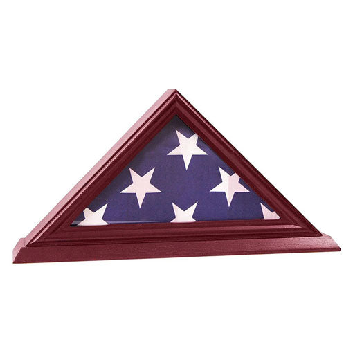 Flags Connections - 3'x5' Flag Display Case, Shadow Box (Not for Burial Funeral Flag), Solid Wood, Cherry Finish. by The Military Gift Store