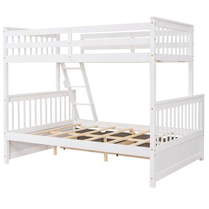 Twin-Over-Full Bunk Bed with Ladders and Two Storage Drawers (White) ( old sku:LT000165AAK）