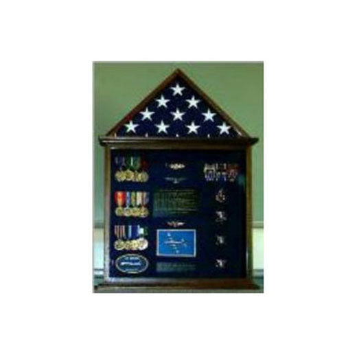 Flag and Medal Display cases, Flag and Badge display cases - Oak or Cherry or Walnut Material. by The Military Gift Store