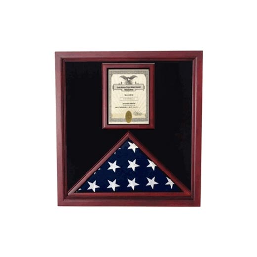 Flag and Document Case - Vertical 8 1/2 x 11 Document - Cherry Material. by The Military Gift Store