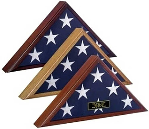 4 x 6 Flag Display Case, 4 ft x 6 ft Flag Display case, Oak Wood Flag Display case for 4x6 Flag by The Military Gift Store