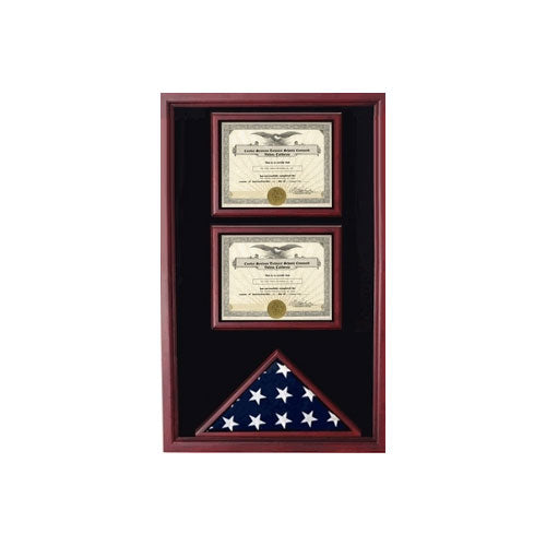 2 Certificates Flag Display case, Fit 3'x5' flag by The Military Gift Store