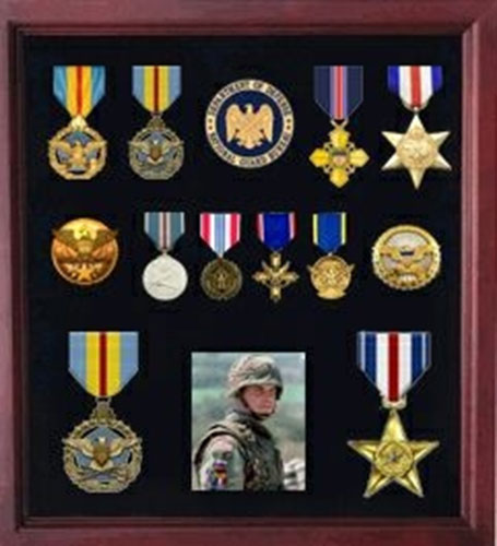 Military Medal Display case, American medal Shadowbox - Black by The Military Gift Store