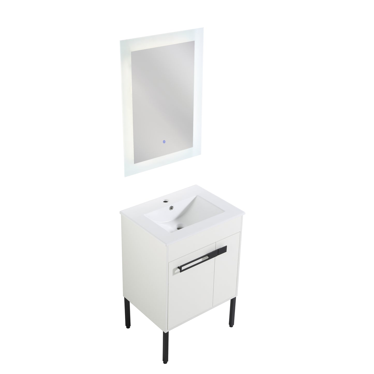 Bathroom Vanity with Sink 24 Inch, with Soft Close Doors, 24x18