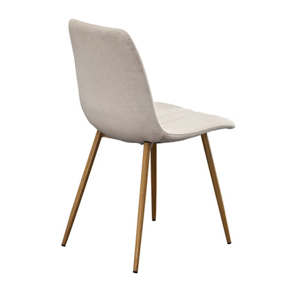 Dining Chairs Set of 4, Modern Style Dining Kitchen Room Upholstered Side Chairs.Accent office Chairs with Soft Linen and Wood Color Metal Legs.For Dining Room Living Room Office.Light Beige