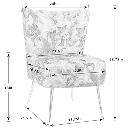 Modern Accent Chair, Fabric Living Room Chair, Bedroom Chair with Thick Sponge Cushion