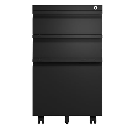 Metal mobile 3 Drawer File Cabinet with Lockable, Pedestal Cabinet Assembled for Legal or Letter Files,Used for Office and Home