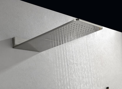 Wall Mounted Waterfall Rain Shower System With 3 Body Sprays & Handheld Shower