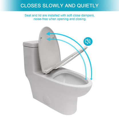 Ceramic One Piece Toilet,Dual Flush with Soft Clsoing Seat