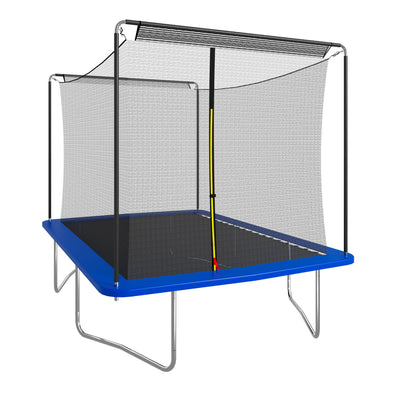 8ft by 12ft rectangular trampoline blue ASTM standard tested and CPC certified