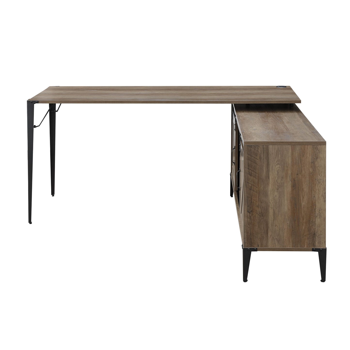 ACME Zakwani Writing Desk, Rustic Oak & Black Finish OF00002