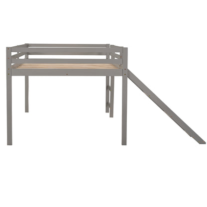 Loft Bed with Slide, Multifunctional Design, Full (Gray)(OLD SKU :WF281157AAE)