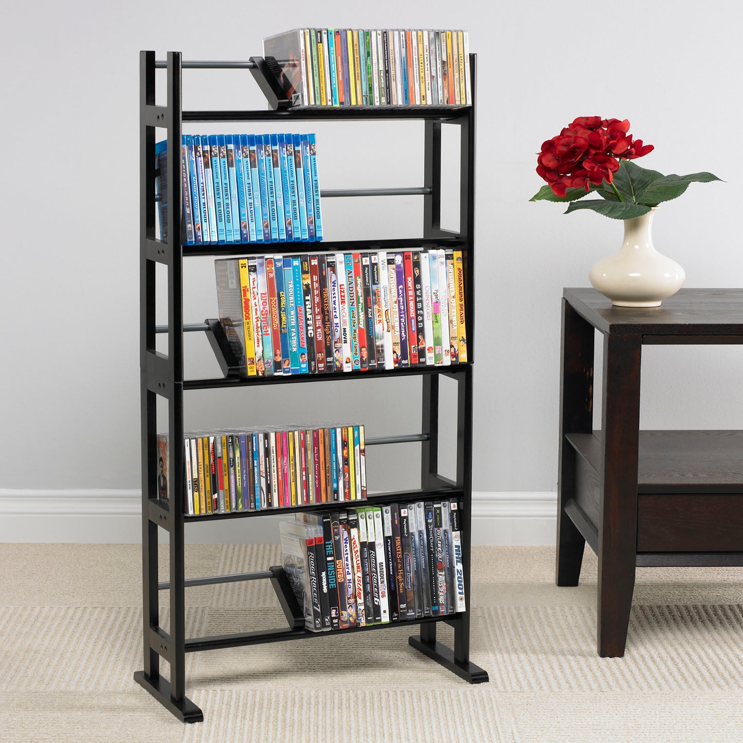 Element Media Rack- 230CD/150DVD/185 Bluray. Espresso