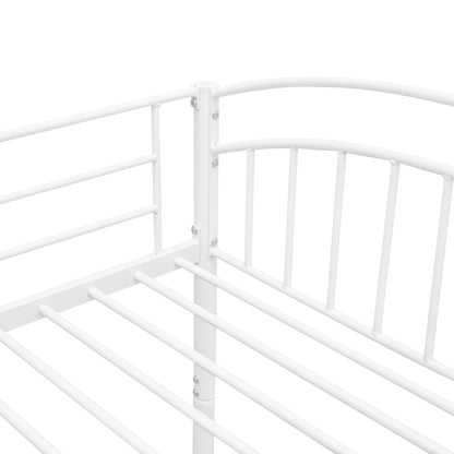 Twin Over Twin Metal Bunk Bed,Divided into Two Beds(White)（OLD SKU:MF280424AAK）